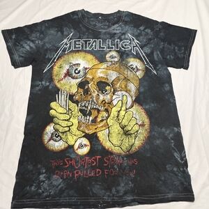 Metallica Bravado T Shirt Mens Size Small Gray Tie Dye Skulls Double Sided.